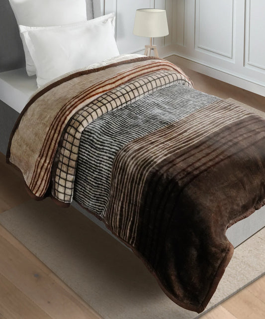Home Essential Soft Sanctuary Single Flannel Blanket, Coco|1.8 KG