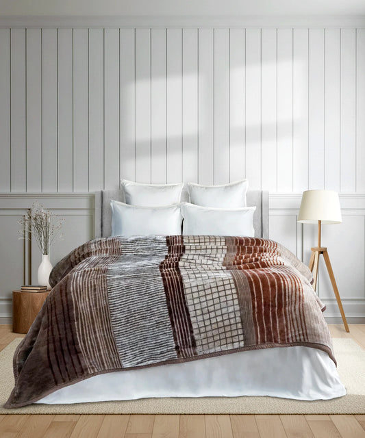 Home Essential Soft Sanctuary Double Flannel Blanket, Coco| 2.7 KG
