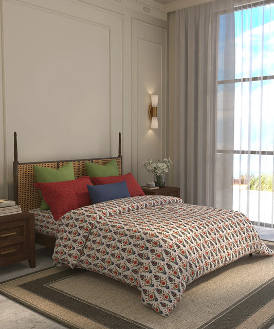 Home Essential Suzani Double AC Blanket/Comforter, Bahar| 144 TC Cotton