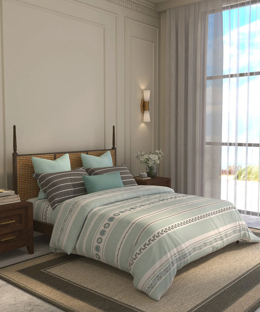 Home Essential Suzani Bedding Set, Naqsh|144 TC Cotton| 4 Pc Set