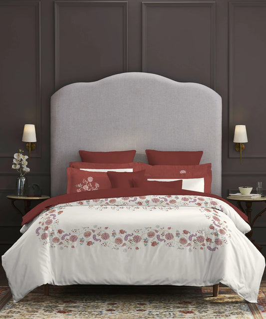 Nectarsoft Elite King Bedsheet Set, Rumi| 400 TC Cotton| 4 Pillow Covers