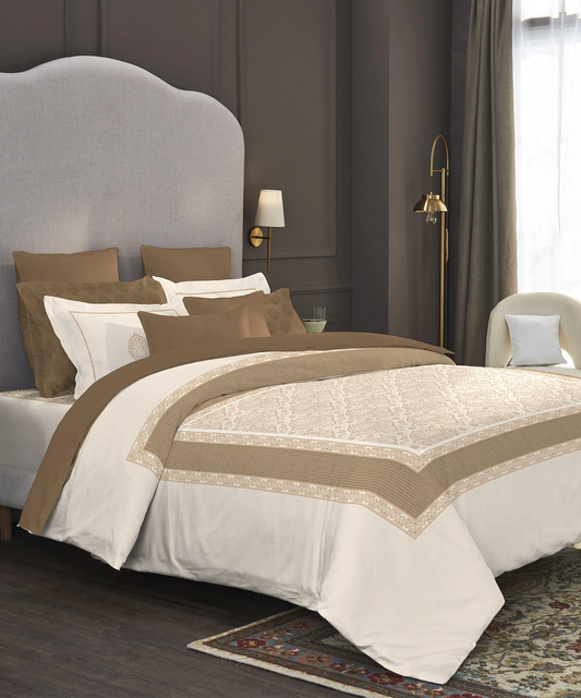 Nectarsoft Elite King Bedsheet Set, Darla| 400 TC Cotton| 4 Pillow Covers