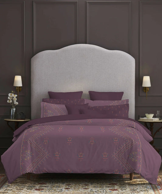 Nectarsoft Elite King Bedsheet Set, Rose Dust| 400 TC Cotton| 4 Pillow Covers