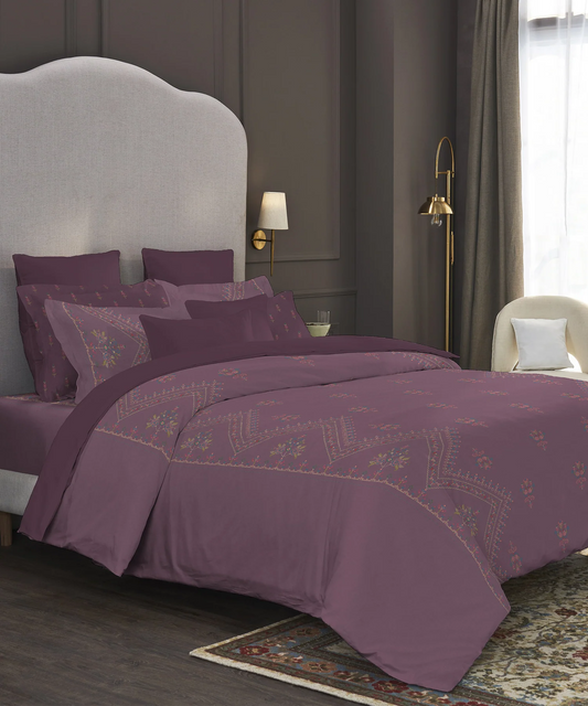 Nectarsoft Elite King Bedsheet Set, Rose Dust| 400 TC Cotton| 4 Pillow Covers