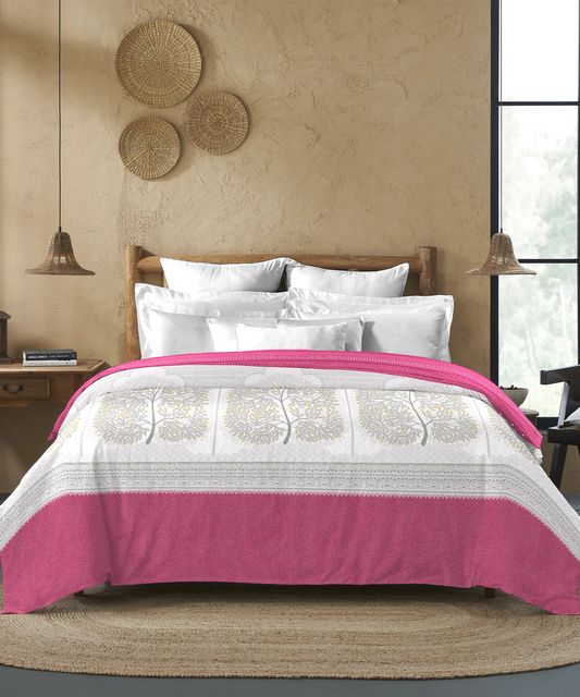 Sanskriti Double AC Blanket/Comforter, Gond Art Pink| 180 GSM Polyester