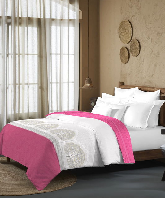 Sanskriti Double AC Blanket/Comforter, Gond Art Pink| 180 GSM Polyester