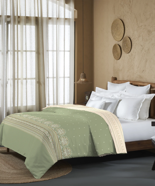 Sanskriti Double AC Blanket/Comforter, Rogan Art Olive| 180 GSM Polyester