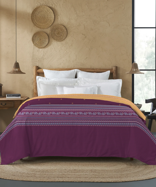Sanskriti Double AC Blanket/Comforter, Rogan Art Plum| 180 GSM Polyester