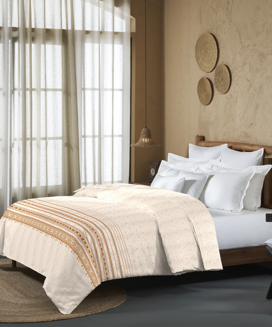 Sanskriti Double AC Blanket/Comforter, Kullu Shawl Beige| 180 GSM Polyester