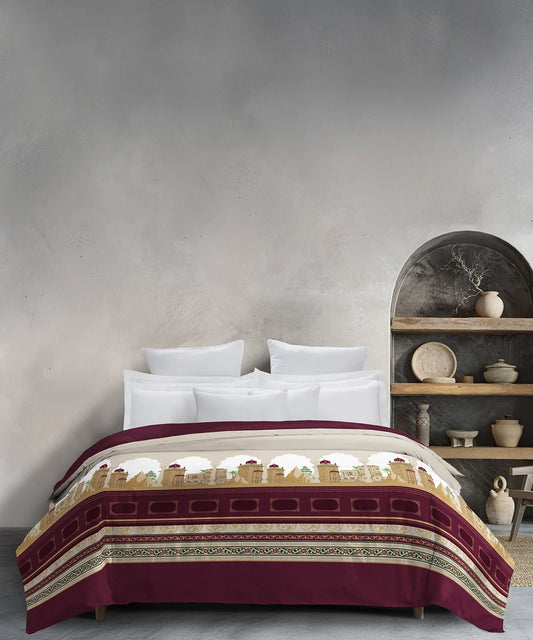 Classic Safarnama Double AC Blanket/Comforter, Golden Chariot| 210 TC Cotton Shell 150 GSM Polyester Filling