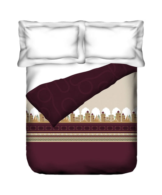 Classic Safarnama Double AC Blanket/Comforter, Golden Chariot| 210 TC Cotton Shell 150 GSM Polyester Filling