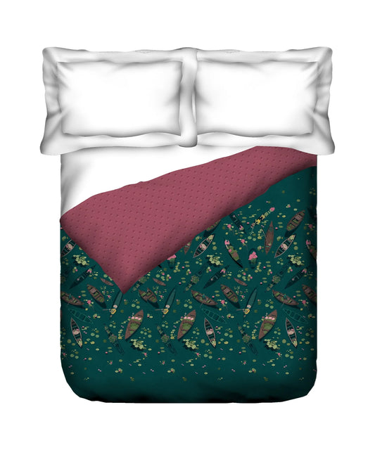 Classic Safarnama Double AC Blanket/Comforter, Lakeside Drift| 210 TC Cotton Shell 150 GSM Polyester Filling