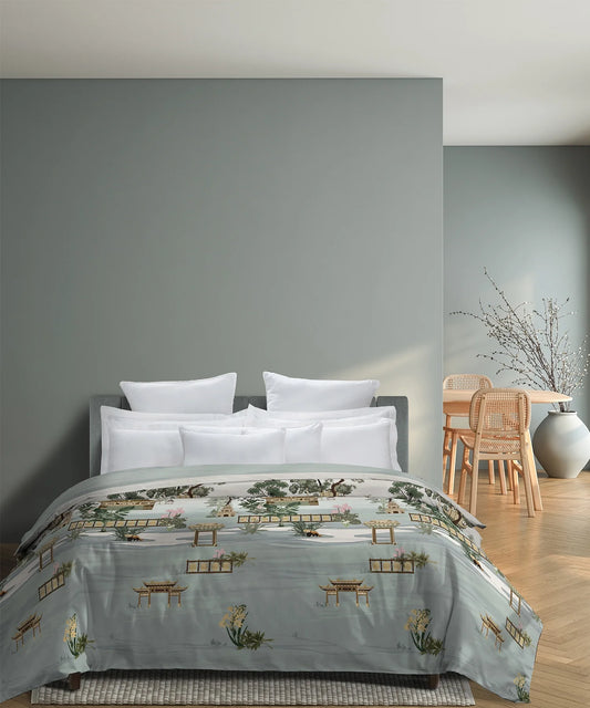 Classic Safarnama Double AC Blanket/Comforter, Sky Bound Tracks| 210 TC Cotton Shell 150 GSM Polyester Filling
