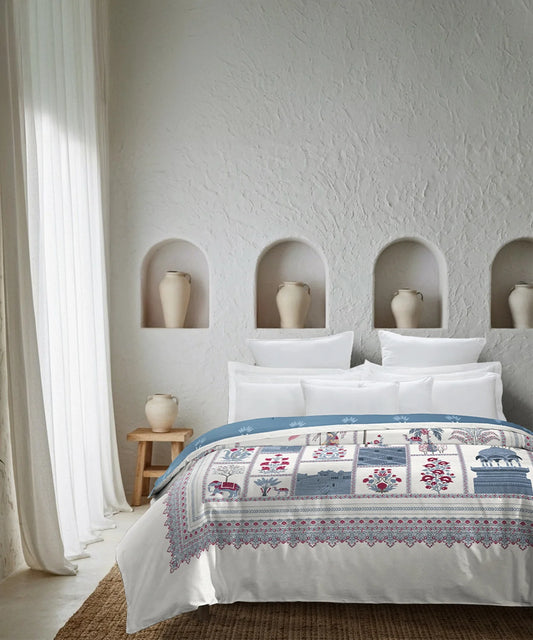 Classic Safarnama Double AC Blanket/Comforter, The Caravans| 210 TC Cotton Shell 150 GSM Polyester Filling