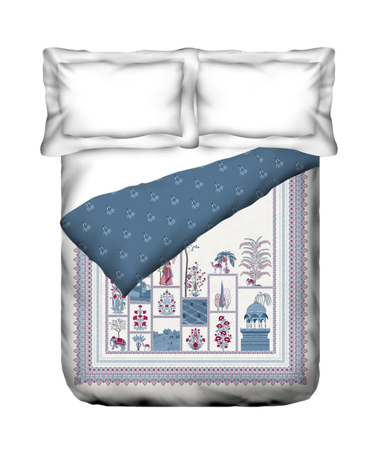 Classic Safarnama Double AC Blanket/Comforter, The Caravans| 210 TC Cotton Shell 150 GSM Polyester Filling