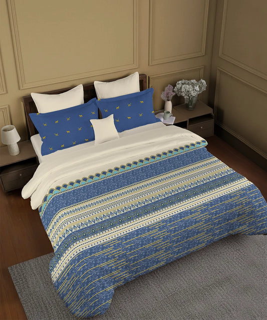 Gates Around The Goble King Bedsheet Set, Amara| 180 TC Cotton| 2 Pillow Covers