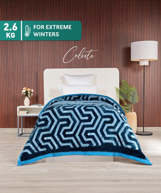 Classic Style Me Solid Single Blanket, Celeste| 2.6 KG