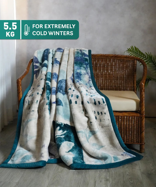 Indulgence Double Mink Blanket, Leafage|5.5 KG
