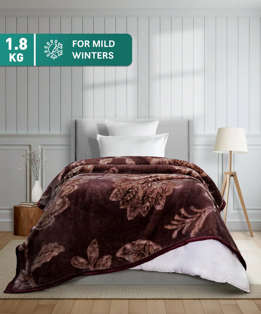 Home Essential Soft Sanctuary Single Flannel Blanket,Nora|1.8 KG