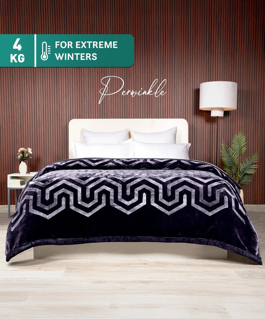 Classic Style Me Solid Double Blanket, Periwinkle| 4 KG