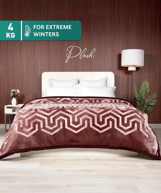 Classic Style Me Solid Double Blanket, Plush| 4 KG