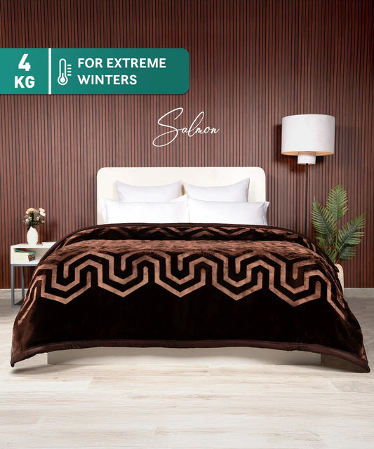 Classic Style Me Solid Double Blanket, Salmon| 4 KG